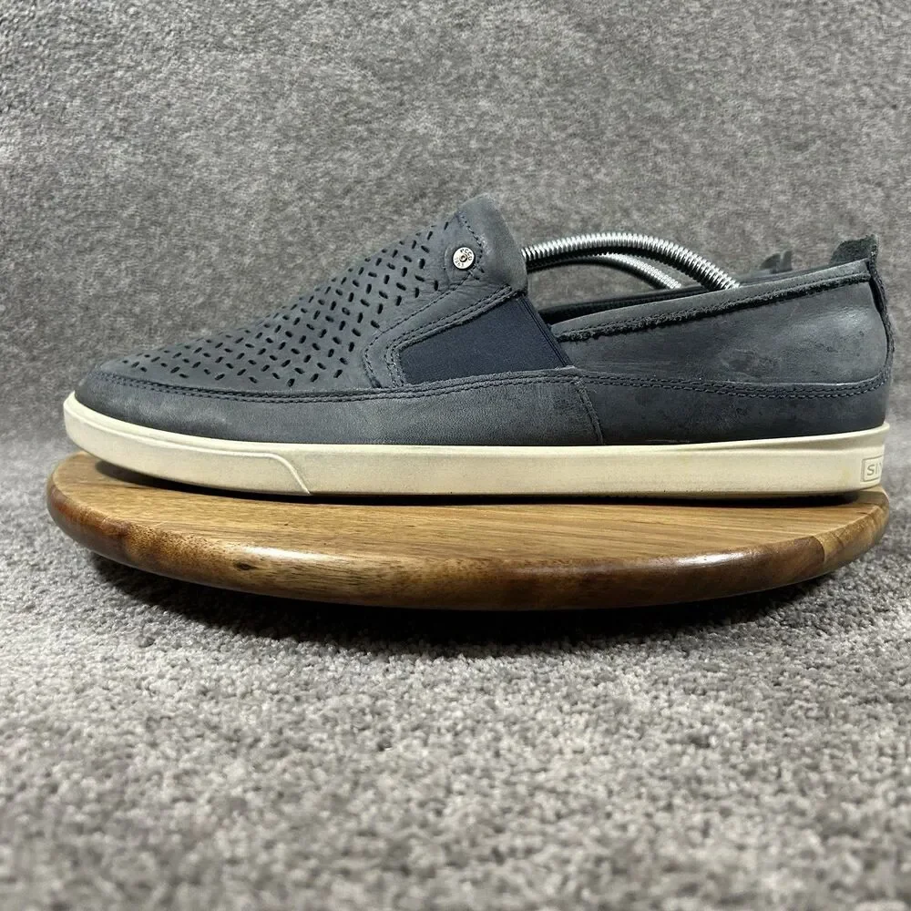 ECCO Collin Men's Size 12 Blue Perforated Leather Slip On Loafer Shoes Used